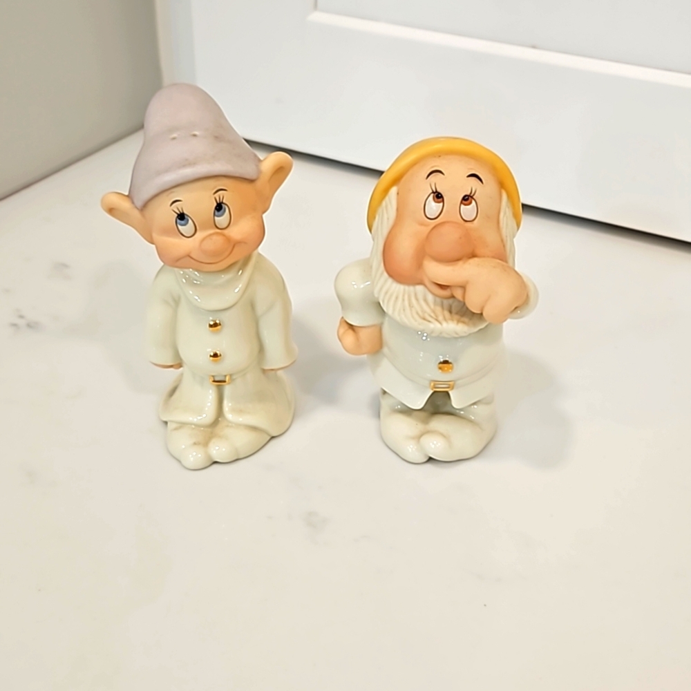 LENOX Sneezy and Dopey Salt and Pepper shakers.